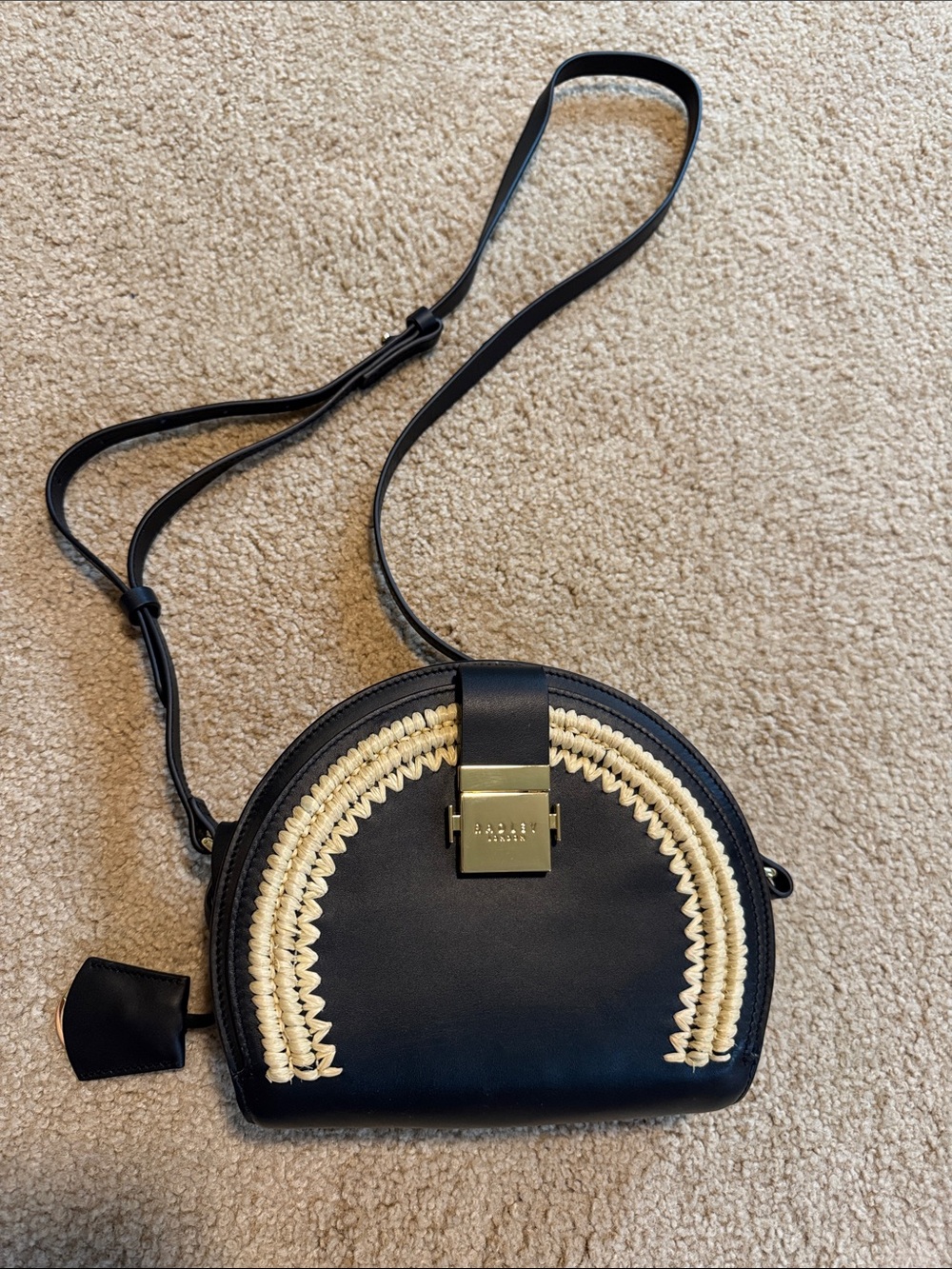 RADLEY London Newport Street Stitch Leather Zip Top Crossbody Black